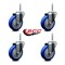Service Caster 4 Inch Blue Polyurethane Wheel Swivel 34 Inch Threaded Stem Caster Set Service Caster SCC-TS20S414-PPUB-BLUE-34212-4 - alternate 4